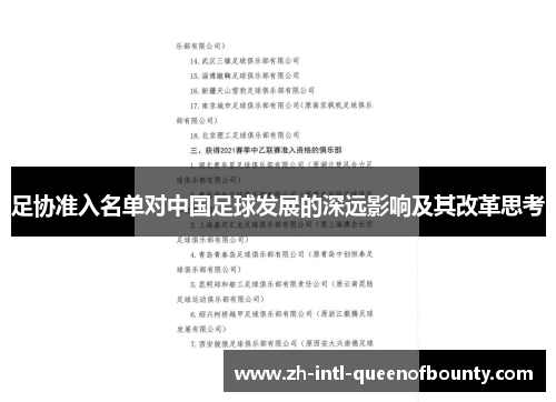 足协准入名单对中国足球发展的深远影响及其改革思考